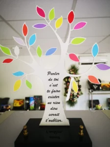 plaque funeraire forme arbre
