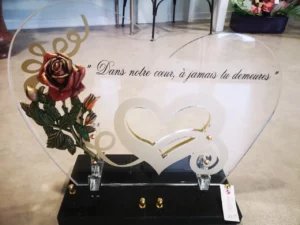 plaque vitree en coeur