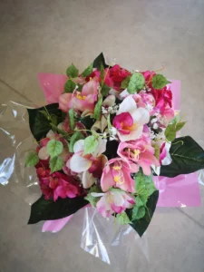bouquet tons rose et blanc