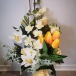 composition des fleurs en vase
