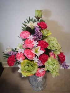 cone rose fushia vert blanc