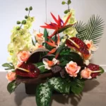 composition des fleurs en pot