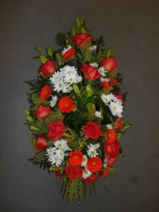 gerbe piquee orangee et blanc